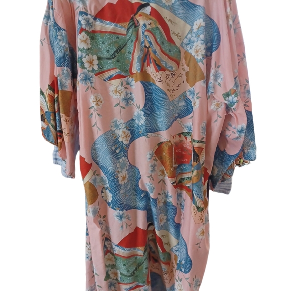 ICHI BAN Oriental 100% Cotton Floral Kimono Robe Made in Japan Vtg - Picture 8 of 8